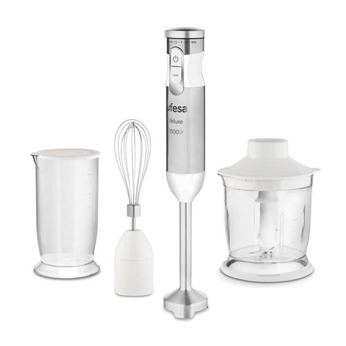 Batidora de mano 1000W Ufesa BP4572 inox con accesorios