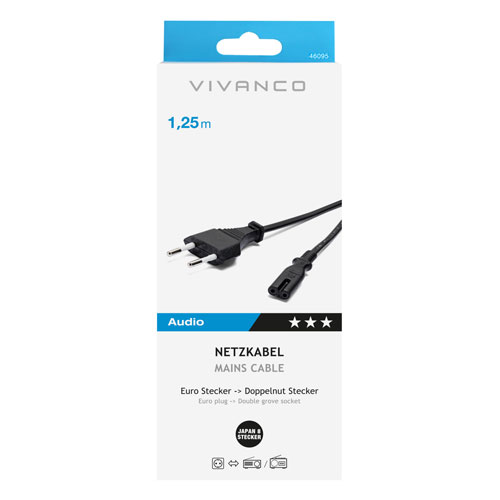 Cable de corriente Vivanco 46095 1,25 metros