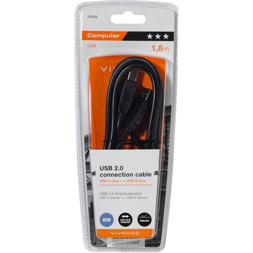 Cable USB impresora Vivanco 45206 1,8 metros