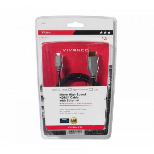 Cable Vivanco micro HDMI ref. 47092 1,5 metros