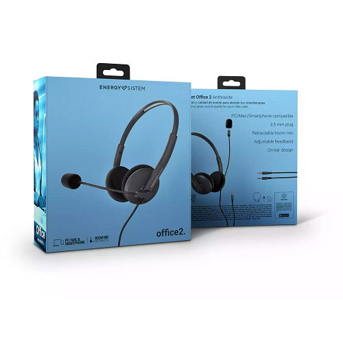 Auriculares Energy Sistem Headset Office 2 Antracita