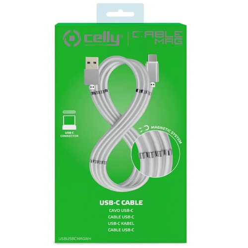 Cable Celly USB a USB-C magnético USBUSBCMAGWH 1 metro