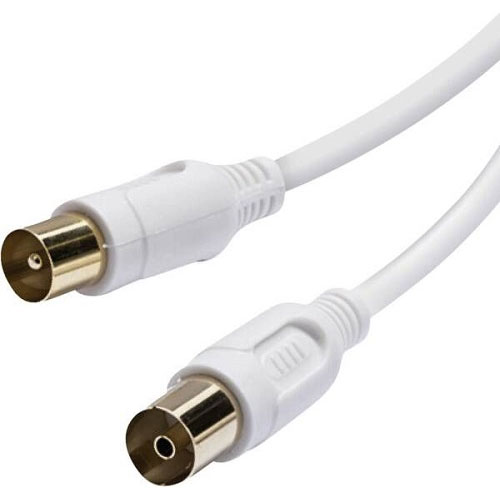 Cable de antena Vivanco VVACABMF500GW 90dB 5 metros blanco