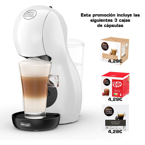 Cafetera Delonghi EDG110WB Piccolo XS 15 bar Promo + Cápsulas