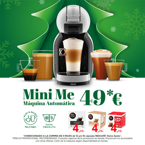 Cafetera Krups Dolce Gusto Mini ME KP123B 0,8 litros 15 Bar con 3 cajas de cápsulas