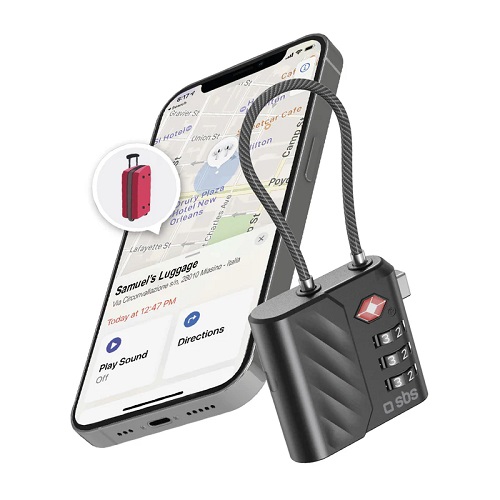 Candado TSA con localizador integrado para maletas y bolsas SBS TEFINDLOCK