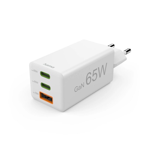 Cargador HAMA 2xUSB-C y 1xUSB-A 00201996 65W