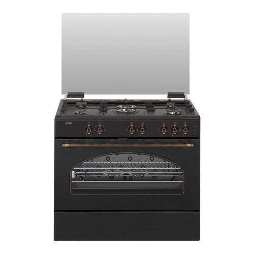 Cocina SVAN SKGW5900RN 5 fuegos 92 litros negro rústico
