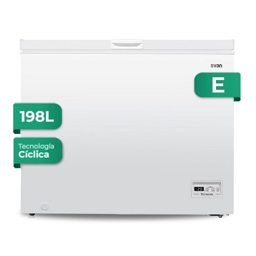 Congelador horizontal SVAN SCH2002EDC Cíclico 198 litros E Blanco