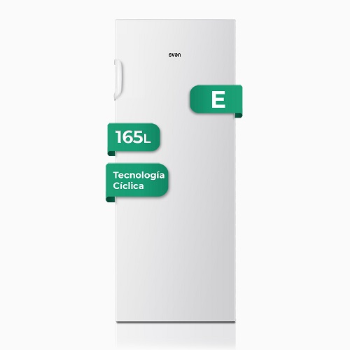 Congelador vertical SVAN SCV145501E Cíclico 165 litros 143x55 E Blanco