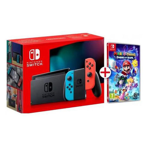 Consola Nintendo Switch + Mario&Rabbids Sparks of Hope + Protector