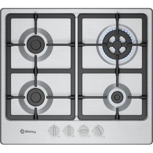 Encimera de gas butano Balay 3ETX565CB 4 fuegos 60 cms Acero
