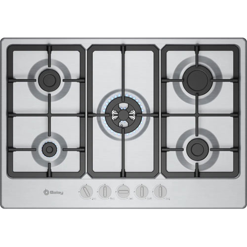 Encimera de gas butano Balay 3ETX576CB 5 fuegos 75 cms Acero