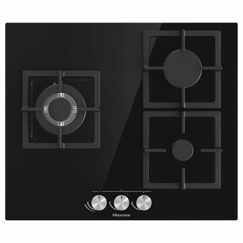 Encimera gas natural Hisense GG633B 3 fuegos 60cms