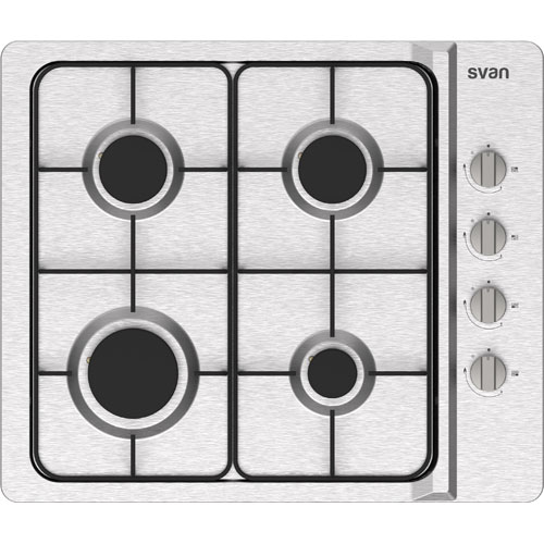 Encimera SVAN SGW4600X gas butano 4 fuegos inox