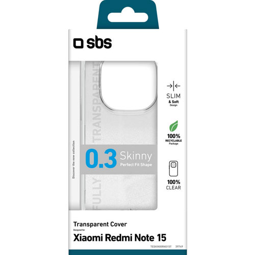 Funda SBS para móvil Xiaomi Redmi Note 15 transparente