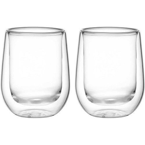 Juego de 2 vasos de cristal de doble pared JATA HVAS5512 180 ml