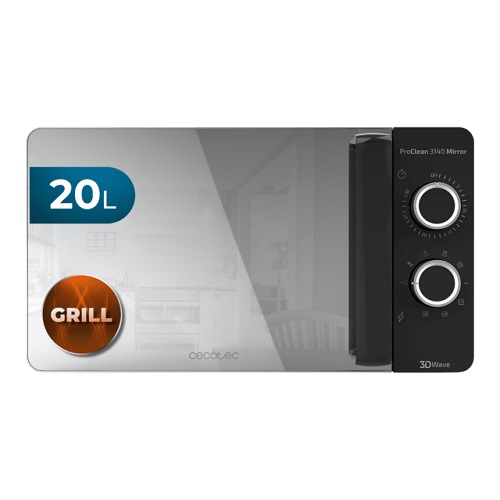 Microondas Cecotec ProClean 3140 Mirror 20 litros 700W Grill 800W ref.01527