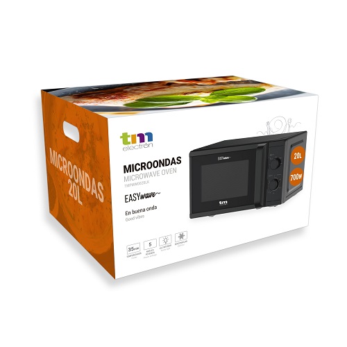 Microondas TM TMPMW002BLK 20 litros 700W Negro