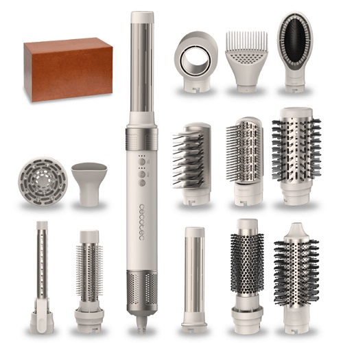 Moldeador Cecotec Bamba CeramicCare 14in1 AirGlam Champagne ref.00252