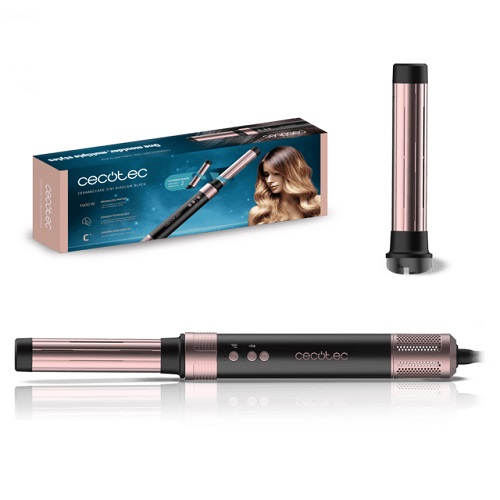 Moldeador Cecotec Bamba CeramicCare 2in1 AirGlam Black 1400W ref.00244
