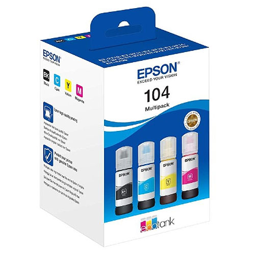 Multipack Epson 104 Ecotank 4 cartuchos tinta colores