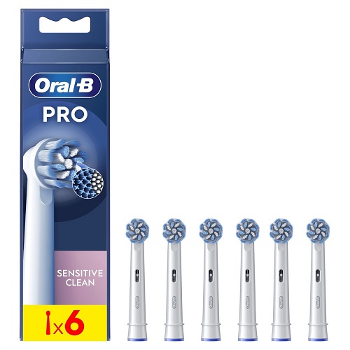 Pack de 6 cabezales de recambio Oral B Braun Sensitive Clean