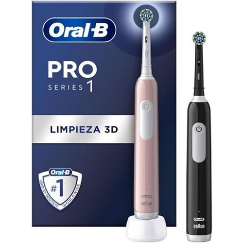 Pack duo Oral B Cepillo Pro 1 Rosa y Negro