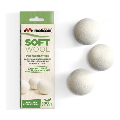 Pelotas de secadora Meliconi Soft Wool-Lana suave