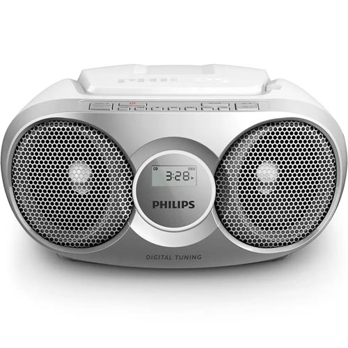 Radio CD Philips AZ215S plata pilas y luz