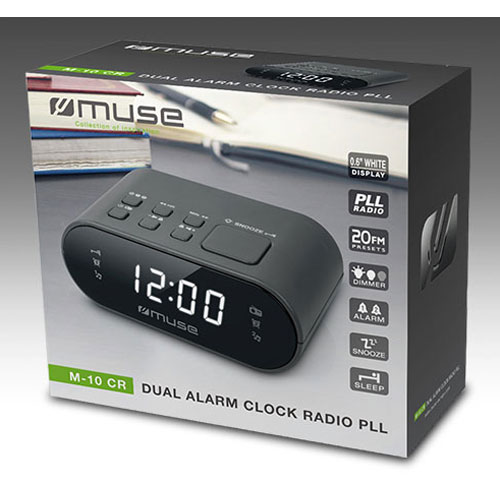 Radio despertador Muse M-10CR Negro pilas