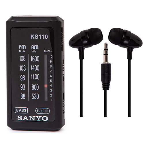 Radio portátil Sanyo KS110BLK Negra pilas