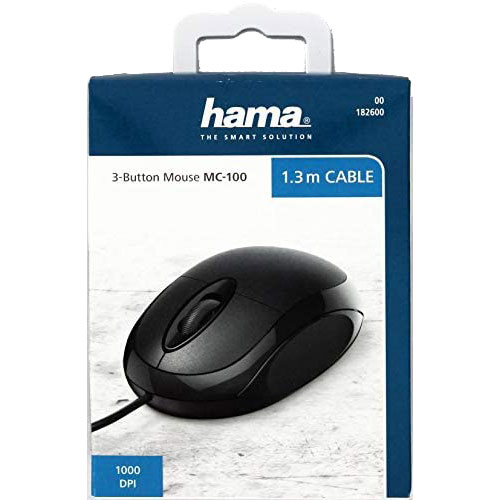 Ratón con cable HAMA MC100 negro ref. 182600