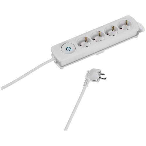 Regleta Vivanco 4 enchufes VVELSTR4SCHSWCOW (37643)