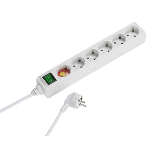 Regleta Vivanco 6 enchufes VVELSTR6SCHSWW (27018)