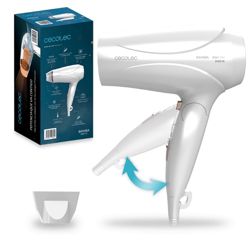 Secador de pelo Cecotec Bamba IoniCare TravelWhite 2400W ref.04743