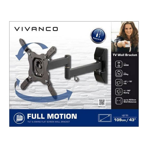 Soporte TV Inclinable Vivanco 37979 2 Brazos de 19 a 43"