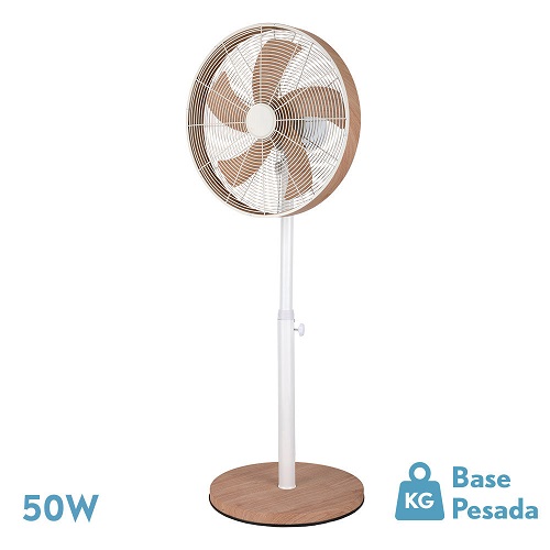 Ventilador de pie Alcañiz blanco-haya 210541068